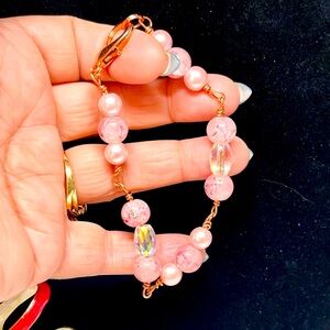 💖Elegant Pink Beaded Bracelet